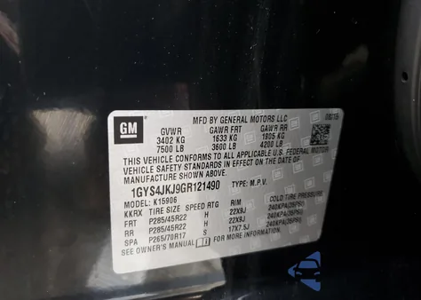 2016 Cadillac Escalade Esv Premium z USA, uszkodzony, nr VIN 1GYS4JKJ9GR121490